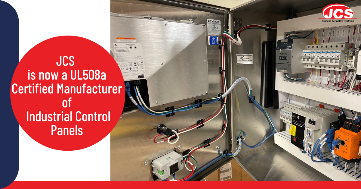 JCS is now a UL508a Certified Manufacturer of Industrial Control Panels